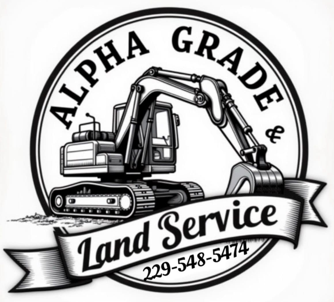 Alpha grade and land service logo