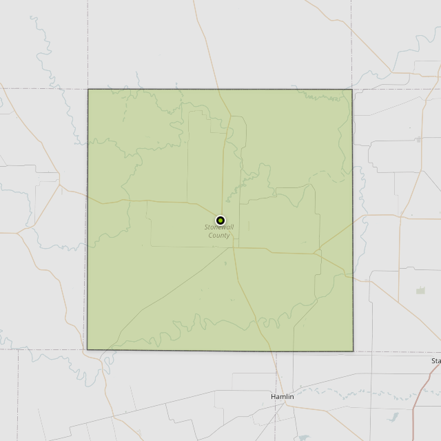 Map showing Stonewall County around Aspermont, TX