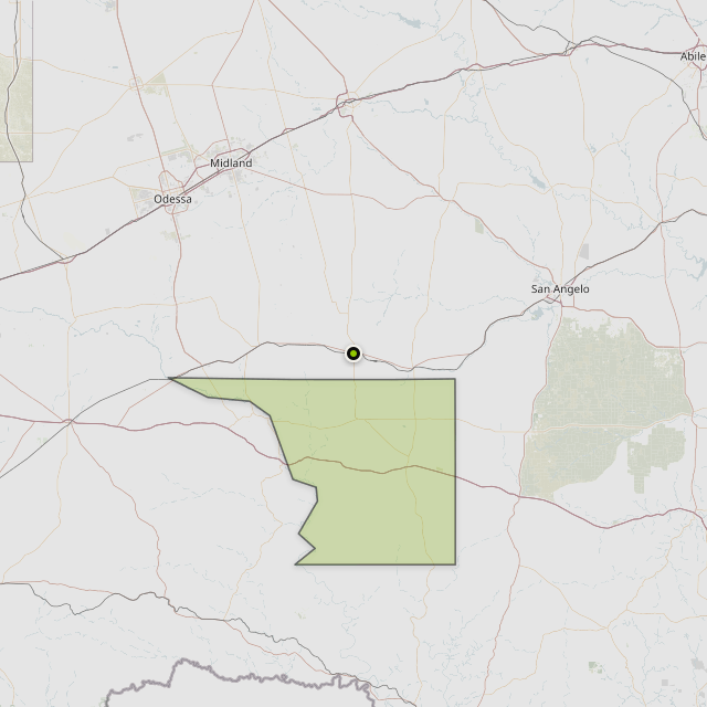 Map showing Crockett County around Big Lake, TX