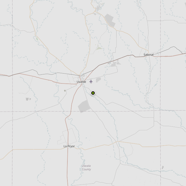 Map showing Real County around Uvalde, TX