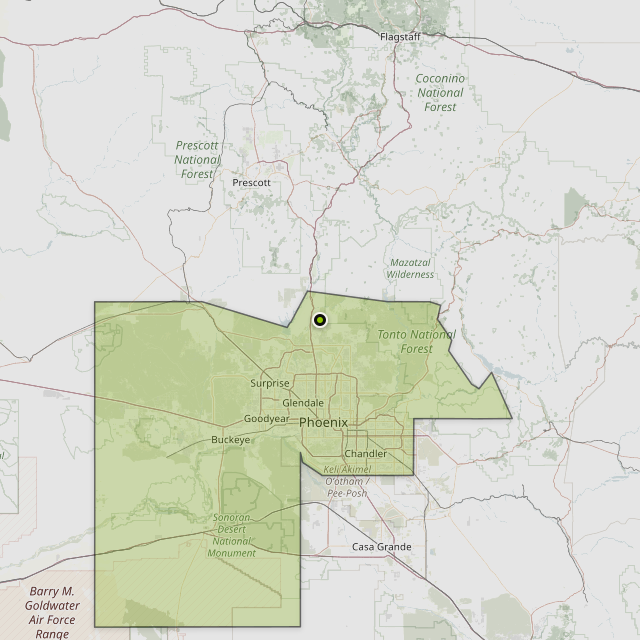 Map showing Maricopa County around New River, AZ