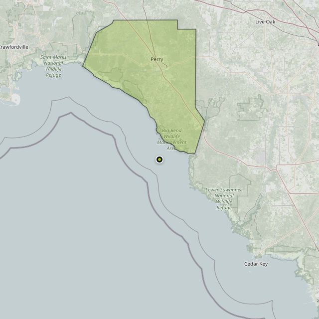 Map showing Taylor County around Steinhatchee, FL