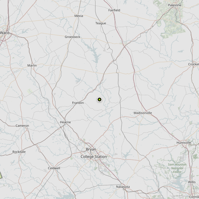 Map showing Williamson County around Franklin, TX