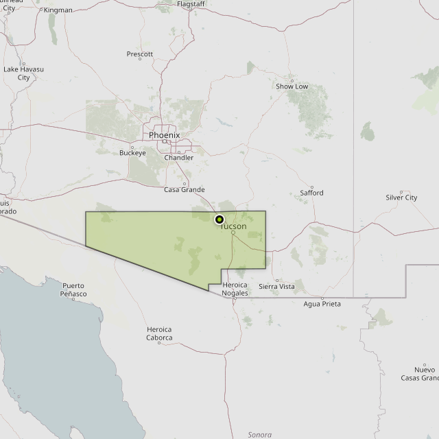 Map showing Pima County around Marana, AZ