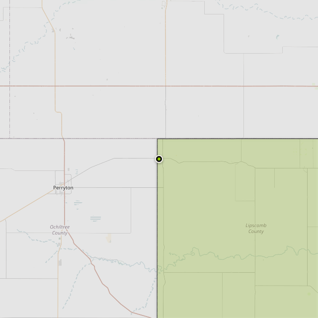 Map showing Lipscomb County around Booker, TX
