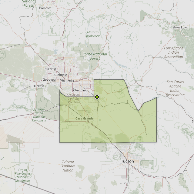 Map showing Pinal County around San Tan Valley, AZ