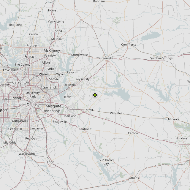 Map showing Terrell County around Terrell, TX