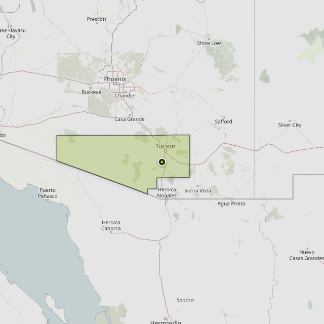 Map showing Pima County around Summit, AZ