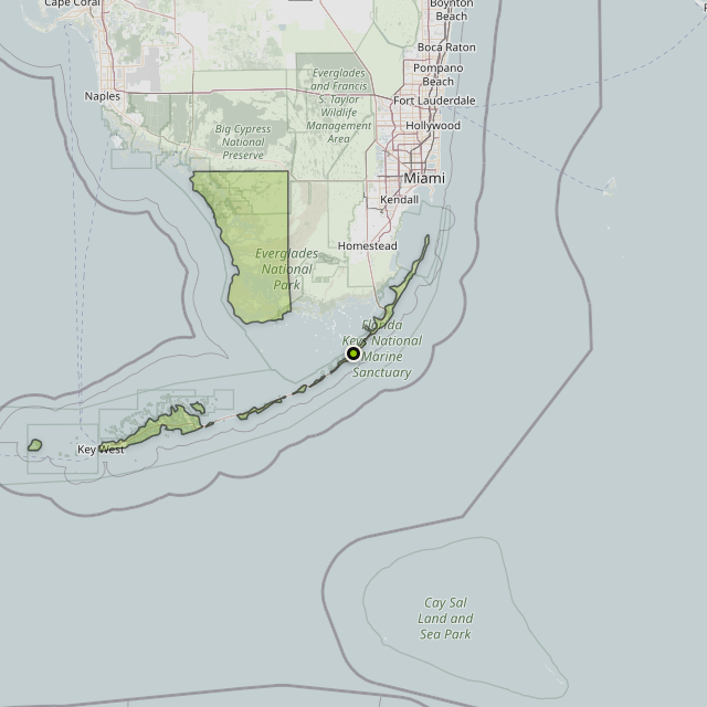 Map showing Monroe County around Tavernier, FL