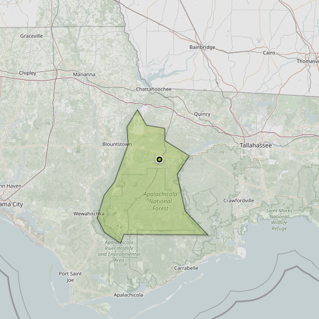 Map showing Liberty County around Hosford, FL