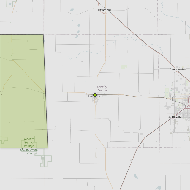 Map showing Cochran County around Levelland, TX