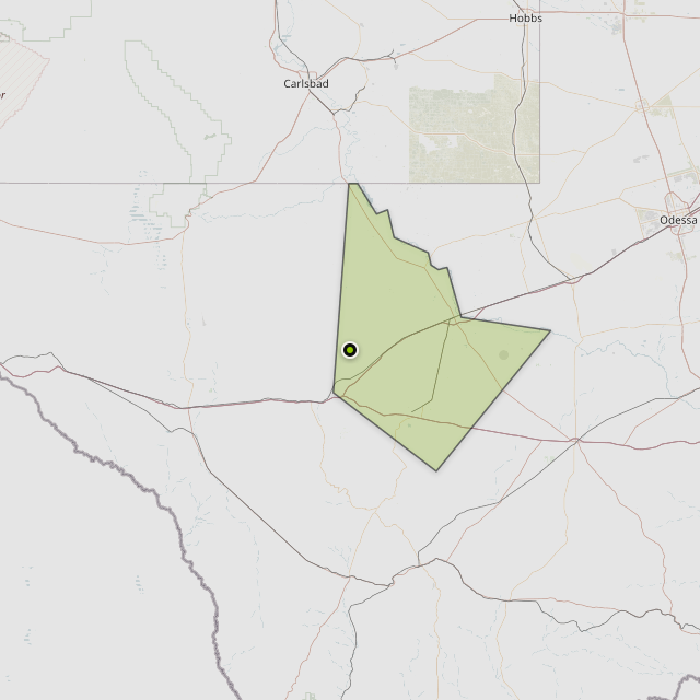 Map showing Reeves County around Pecos, TX