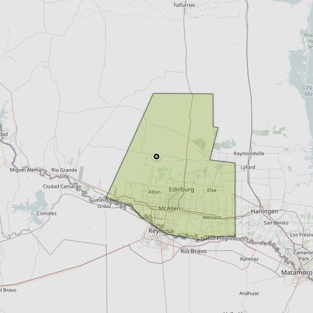 Map showing Hidalgo County around Citrus City, TX