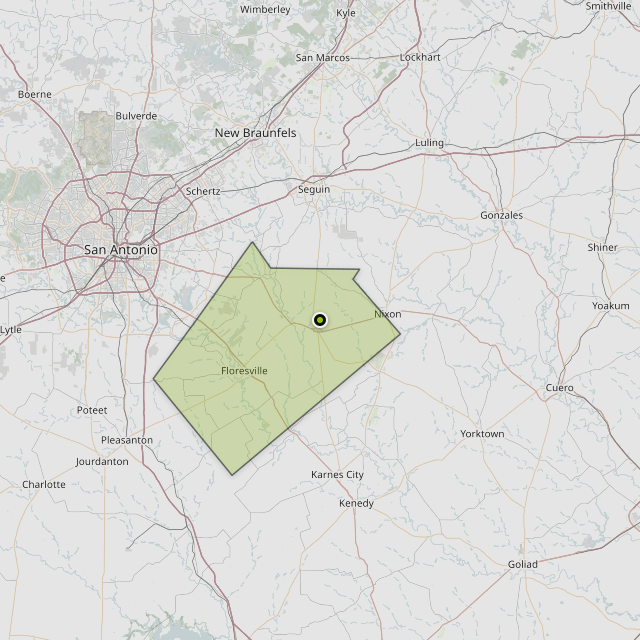 Map showing Wilson County around Stockdale, TX