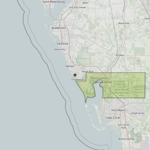 Map showing Charlotte County around Englewood, FL
