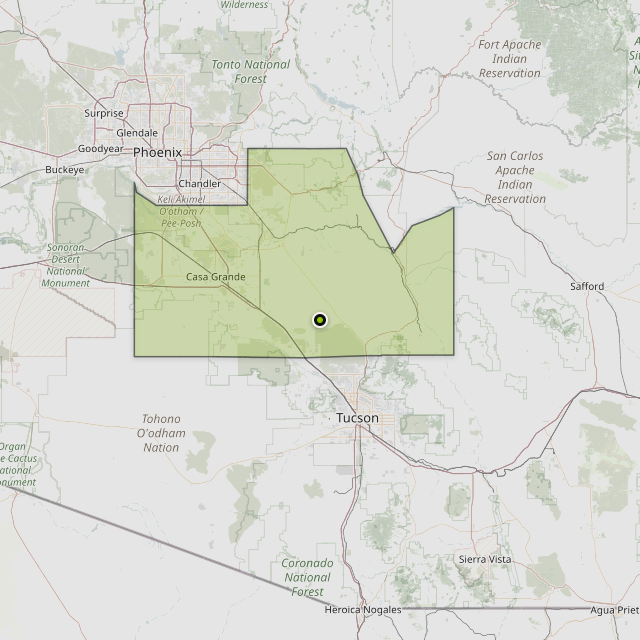 Map showing Pinal County around Marana, AZ